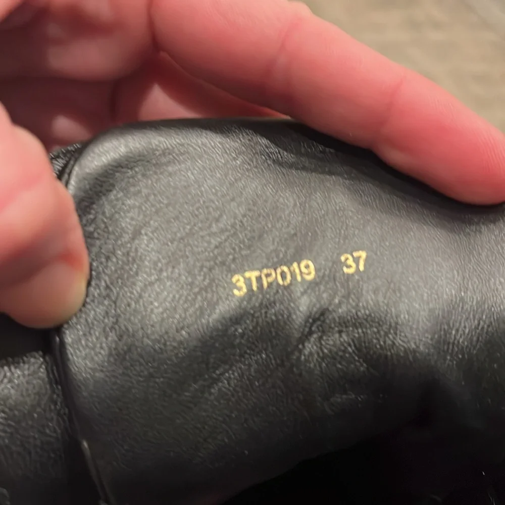 PRADA Combat Heeled Boots Zippers Black Leather Lace Up 37 - Picture 8 of 8